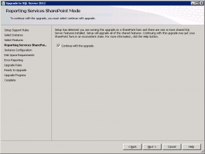 SQL Server 2012 Reporting Services Sharepoint Mode upgrade message