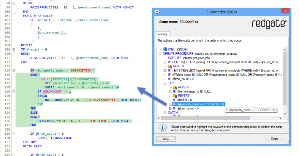 SQL Prompt - Summarize Script