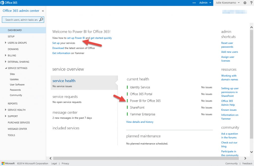 Power BI on O365