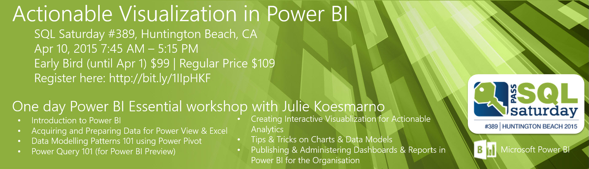 Power BI Precon on Apr 10, 2015 at Huntington Beach, CA